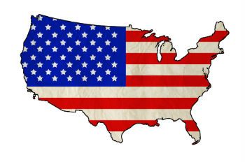 USA Covered In The United States Of America Flag.